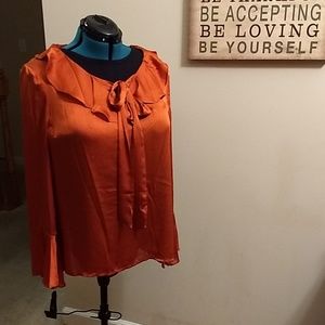 NWT Tacera Copper Ruffled Top